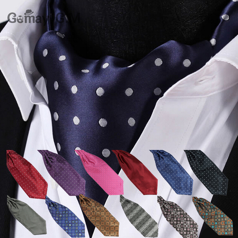 Ascot Tie Cravat Luxury Mens dots Neck Tie Self Tie  for Men Wedding Necktie ► Photo 1/6