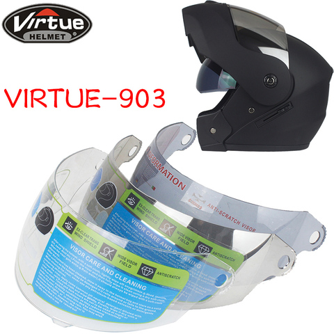 1 piece face shield for Full face motorcycle helmet visor replacement glasses Lens for VIRTUE-903 ► Photo 1/6