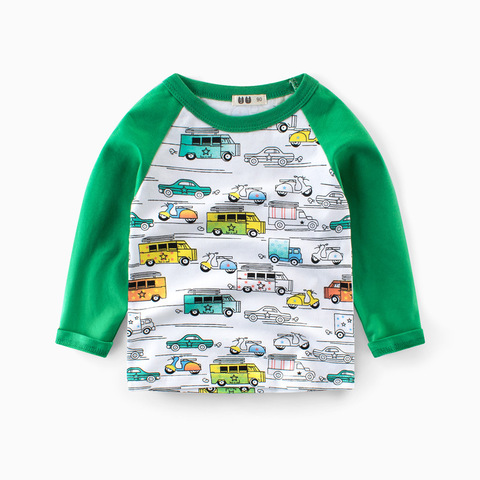 2022 Spring Children's Clothing Long-sleeved T-shirt 2-8y Boys Cartoon Cotton Bottoming  Printed Car Clothes Kid Cute Shirt ► Photo 1/6