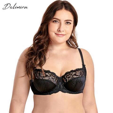 delimira DELIMIRA Womens Plus Size Bras Full coverage Lace