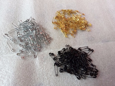 200pcs 18mm black/gold/silver safety pin for jewelry/clothes Clothing accessories Safety Pins ► Photo 1/6