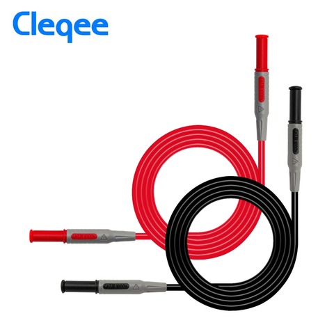 Cleqee P1032  Multimeter Test Cable Injection Molded 4mm Banana Plug Test Line Straight to Curved Test Cable ► Photo 1/5