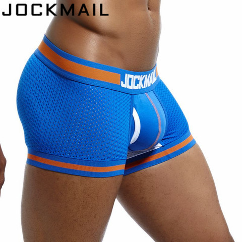 JOCKMAIL Brand Underwear Men Boxer Mesh U Pouch Sexy Underpants Cueca Cotton Pants Trunks Boxer shorts Gay Male Panties Hot ► Photo 1/6