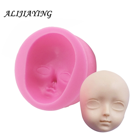 Baby Face chocolate silicone mold for cake decorating tools Girl Head gumpaste mould clay/rubber mould D0708 ► Photo 1/6