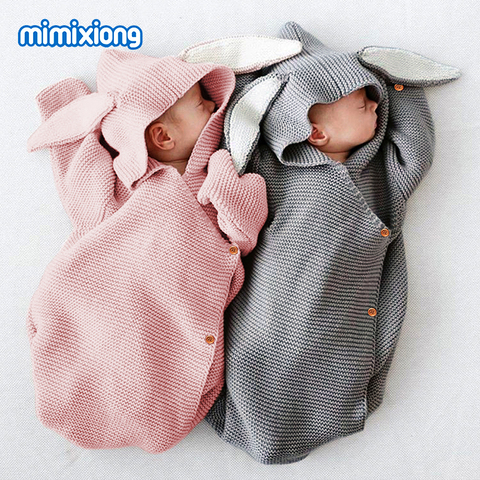 Baby Sleeping Bags for Stroller Winter Warm Toddler Infantil Swaddle Wrap Autumn Rabbit Knitted Envelopes For Discharge Newborn ► Photo 1/4