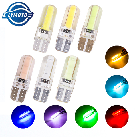 10pcs/lot T10 W5W COB 194 168 1W canbus silicone shell LED Light Car Side Wedge Lamp License Plate Light Bulb 12V car styling ► Photo 1/6