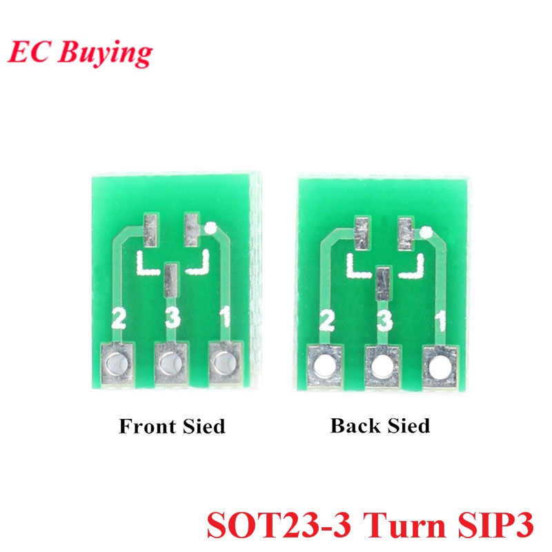 10 Pcs Double-Side SMD SOT23-3 To DIP SIP3 Adapter PCB Board DIY Converter 