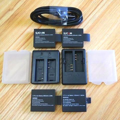 SJCAM Original battery charger 1050/1350mAh battery for SJ4000 wifi Sj5000 M10 c30 EKEN H9R THIEYE T5 Edge E7 Camera Accessories ► Photo 1/6