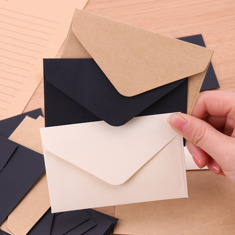20PCS Kraft Blank Mini Paper Envelope Kraft White Black Paper Envelope Message Card Letter Stationary Storage Paper Gift ► Photo 1/6