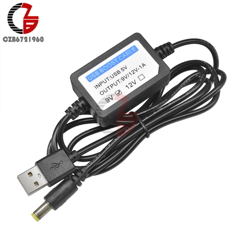 DC-DC 5V to 9V 12V 1A Step Up USB Boost Cable Line Booster Power Converter Adapter USB DC Cord Plug 5.5x2.1mm for Power Bank ► Photo 1/6