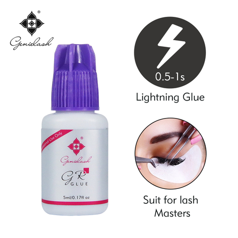 Genielash fast drying eyelash glue for eyelash extension 0.5-1s drying 6-7w long lasting low irritation adhesives black eyelash ► Photo 1/5