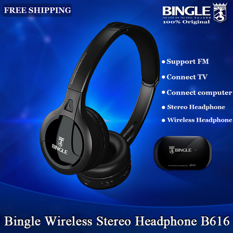 Original Bingle B616 Multifunction stereo Wireless Headset Headphones with Microphone FM Radio for MP3 PC TV Audio Phones ► Photo 1/6