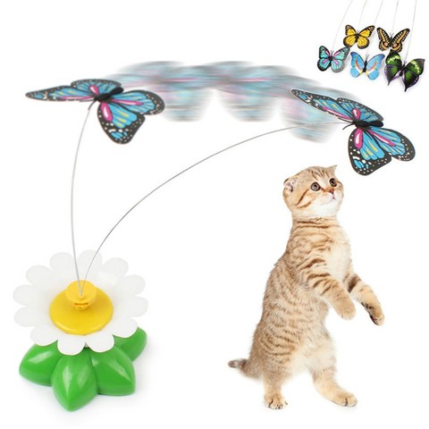 Electric Rotating Colorful Butterfly Funny dog Cat Toys bird Pet Seat Scratch Toy For Cat Kitten dog cats intelligence trainning ► Photo 1/6