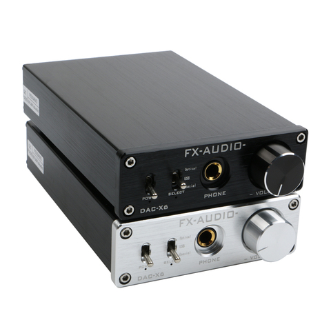FX-AUDIO DAC-X6 HiFi 2.0 Digital Audio Decoder DAC Input USB/Coaxial/Optical Output RCA/ Headphone Amplifier 24Bit/96KHz DC12V ► Photo 1/5