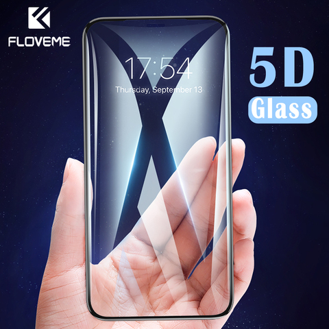 FLOVEME 5D Tempered Glass on the For iPhone 7 6 6s 8 Plus Screen Protector Protective Glass For iPhone X XS Max XR 6 7 Full Film ► Photo 1/6