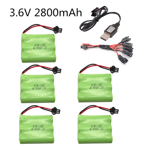 3.6v 2800mah Battery Ni-MH Battery AA NIMH 3.6v Battery Pack For RC Toy Car Boat Model RC Toy 3.6 V Battery ► Photo 1/4