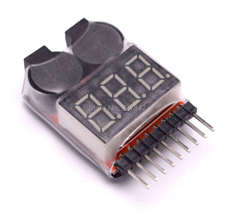 3.7-30V 1-8S Lipo/Li-ion/Fe Battery Voltage 2IN1 Tester Low Voltage Buzzer Alarm ► Photo 1/6