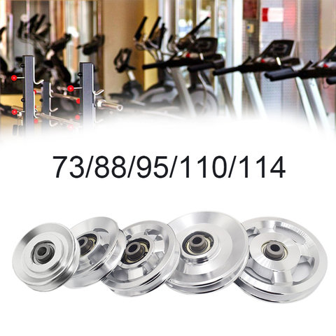 1 Piece Universal Aluminum 73mm/88mm/95mm/110mm/114mm Diameter Pulley Wheel Lift Heavy Load Fitness Gym Equipment ► Photo 1/6