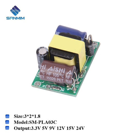 1PCS SANMIN AC220V to DC3.3V 5V 9V 12V 24V 3W Power supply Isolated switching power supply module 220V to 9V bare board PLB03BC ► Photo 1/2