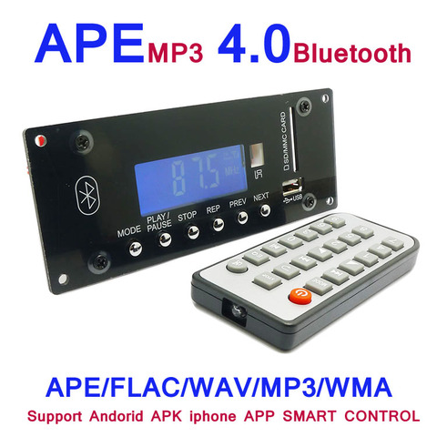 MP3 Decoding Board 4.0 Bluetooth Wireless Audio Module USB SD Radio APE FLAC WMA AUX External Signal Source Interference Board ► Photo 1/6