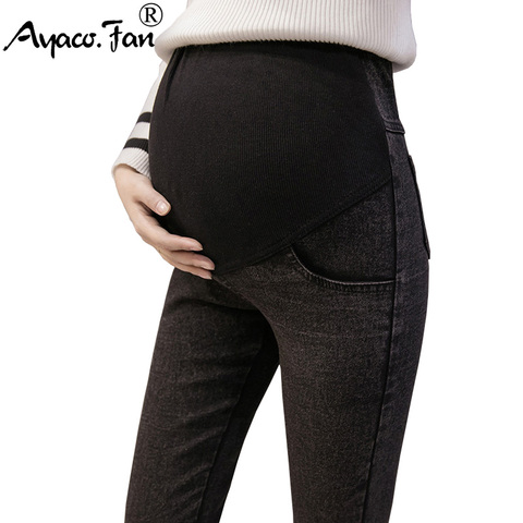 M-3XL Maternity Jeans for Pregnant Women Pregnant Pants Elastic Pregnancy Clothes Spring 2022 New Slim Maternity Pant Plus Size ► Photo 1/5