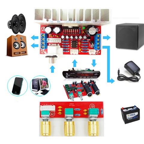 TDA7377 amplifier DIY kit Single power computer super bass 2.1 power amplifier board 3 channel sound amplifier TDA7377 DIY suite ► Photo 1/4