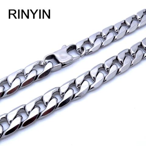6/8/12mm Customize Length Mens High Quality Stainless Steel Necklace Curb Cuban Link Chain Fashion Jewerly ► Photo 1/6