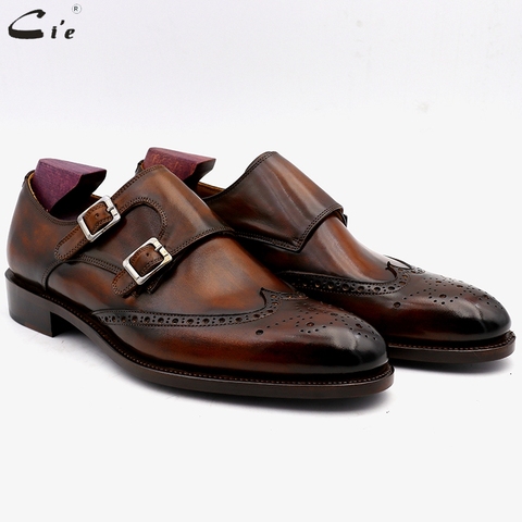 cie Round Toe Brogues Full Grain Genuine Calf Leather Formal Shoes Custom Men's Dress Monk Straps Office Shoe Men Elegant MS00 ► Photo 1/6