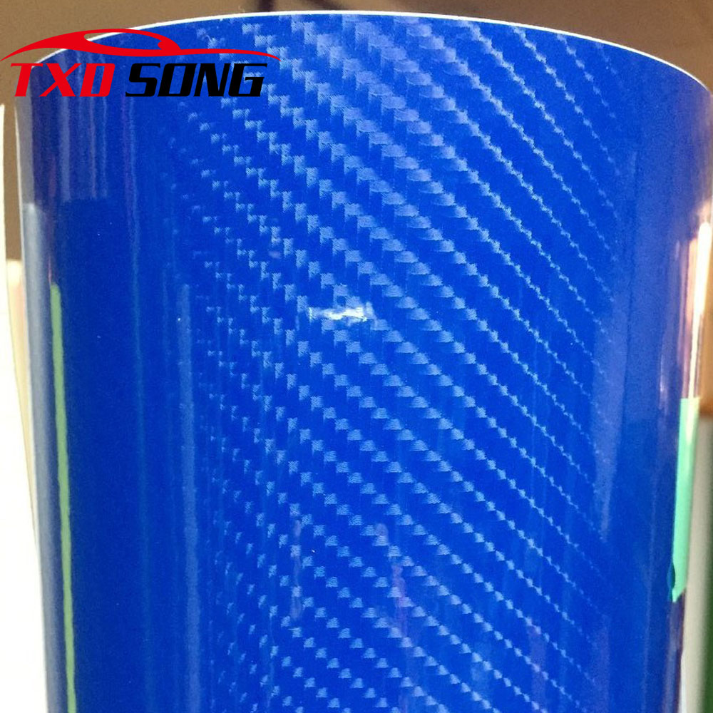 Best quality 4D LIGHT BLUE Carbon Fibre Vinyl Wrap Sheet Film Sticker Car wrap 