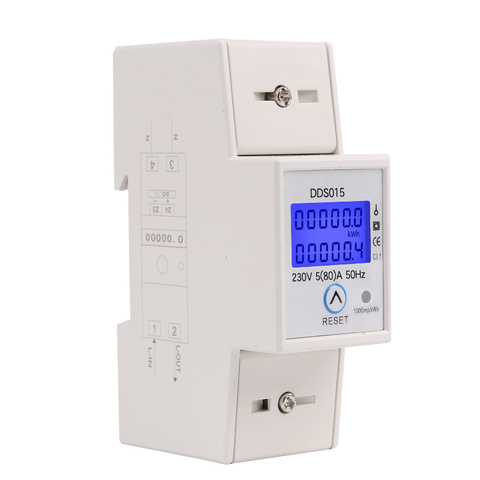Din Rail Single Phase Wattmeter Power Consumption Watt Electronic Energy Meter kWh 5-80A 230V AC 50Hz with Reset Function ► Photo 1/6