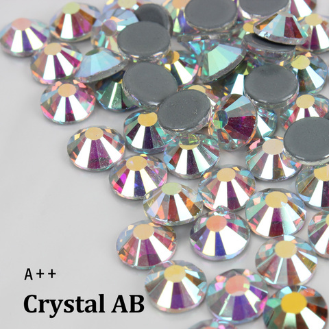High Quality Grade AAAAA Rhinestones Shiny crystal AB Flatback hotfix Rhinestone SS6-SS30 1440pcs/lot for clothes DIY ► Photo 1/3