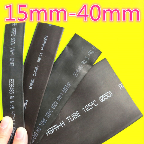 1meter 2:1 Black 15mm 16mm 18mm 20mm 22mm 25mm 28mm 30mm 35mm 40mm Heat Shrink Heatshrink Tubing Tube Wire Dropshipping ► Photo 1/2