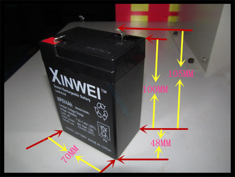 Storage Batteries 6V 4Ah lead acid battery rechargeable battery Mainly for the LED flashlight, desk lamp, lighting battery ► Photo 1/1