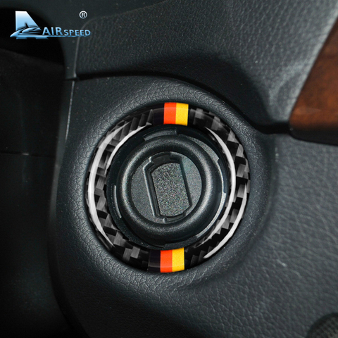 Airspeed for Mercedes Benz C Class W204 Accessories 2011-2014 Carbon Fiber Ignition Engine Start Button Cover Trim Car Interior ► Photo 1/6