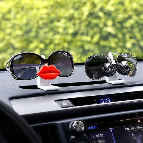 Mustache Dashboard Car Sunglasses Holders Case Clip Glasses Mount Car Glasses Stand Ornaments Car Interior Accessory Auto Decor ► Photo 1/6