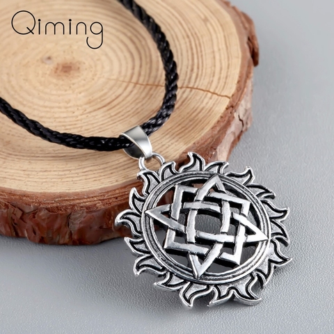 Alatyr Star Slavic Jewelry Retro Necklace Sun Symbol Amulet Pendant Norse Occult Germanic Pagan Men Necklace Ancient Jewelry ► Photo 1/3