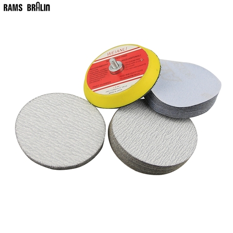 100 pieces Dry Abrasive Sanding Disc + 1 piece M6 Holder in Air Sander for Wood Grinding Polishing ► Photo 1/5