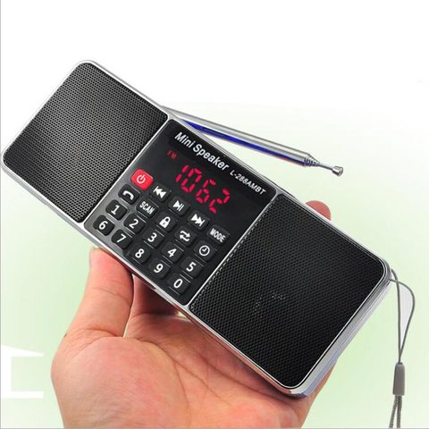 Bluetooth Stereo Portable FM Radio Speaker Music Player with TFCard USB Disk LED Screen Volume Control Rechargeable Loudspeaker ► Photo 1/6