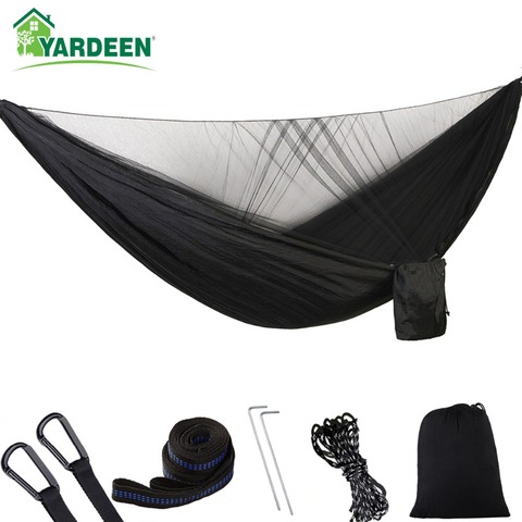 1-3 Person 290*140cm Automatic Quick-open Anti-mosquito Hammock Outdoor Champing Hiking Parachute Hammock with Mosquito Net ► Photo 1/6
