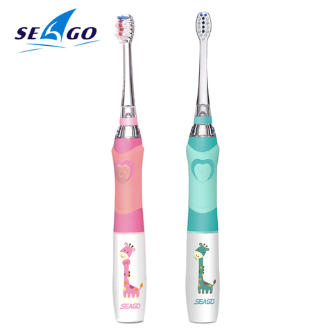 SEAGO Children Electric Toothbrush for 3-12 Ages Battery Children Toothbrush LED Sonic Kids Toothbrush with Timer 3 Nozzles ► Photo 1/6