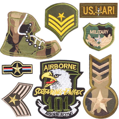 8pcs/lot AIRBORNE US ARMY LHK Badges Stickers Embroidery Patch Applique Ironing Clothing Sewing Supplies Decorative Badge A ► Photo 1/6