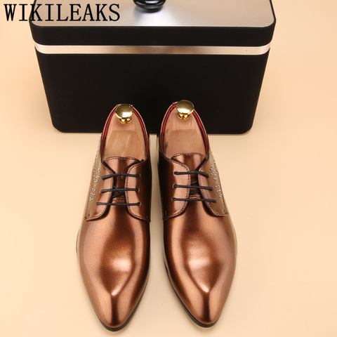 Party Shoes For Men Italian Brand Dress Shoes Men Formal Coiffeur Wedding Shoes Men Elegant Sapato Social Masculino Buty Damskie ► Photo 1/6