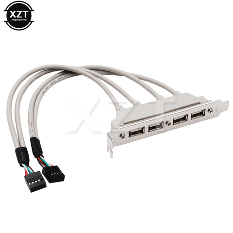4 Port USB 2.0 to 9 Pin MainBoard Header Bracket Extension Cable for Computer Rear Panel Bracket 9Pin HOT SALE Adapter  newest ► Photo 1/6