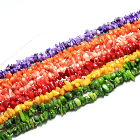 Wholesale 8  Gravel irregular Dye Color Natural Coral 5-8 mm Stone Beads For Jewelry Making DIY Bracelet Necklace Strand 34'' ► Photo 1/6