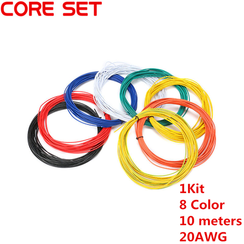 1pin Flexible Stranded 10 metres UL Wire 20 Gauge AWG 8 Colors Kit PVC Wires Electric cable,LED cable,DIY ► Photo 1/1