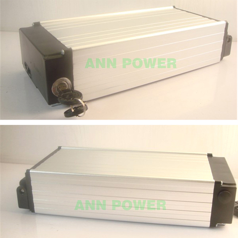 18650 lithium battery box Rear rack type electric case for 36V or 48V E-bike battery aluminum box Inner size 290*145*68mm ► Photo 1/6