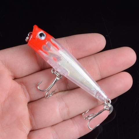 1pcs 6.5cm 6.6g Popper Fishing lures Hard Bionic Painted bait Wobblers Swim Fishing Tackle 8 Colors 6# Hooks 3D eyes ► Photo 1/6