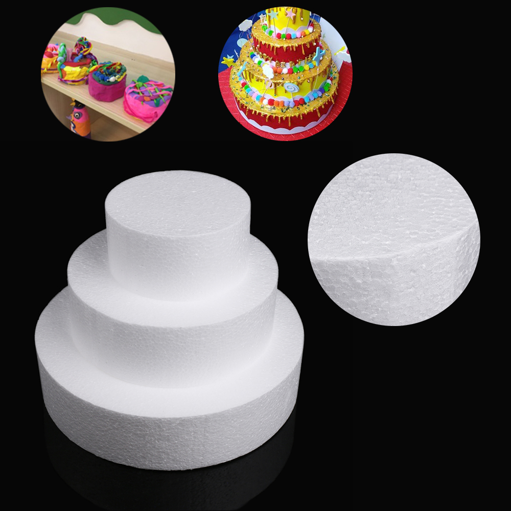 4/6/8"Round Styrofoam Foam Cake Dummy Sugar-craft Model for Flower Wedding Party 