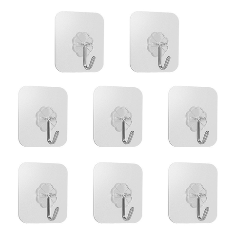 8PCS Four-leaf Clover Reusable Self Adhesive Hooks Heavy Duty Waterproof Wall Hanger for Door Bathroom and Kitchen ► Photo 1/6