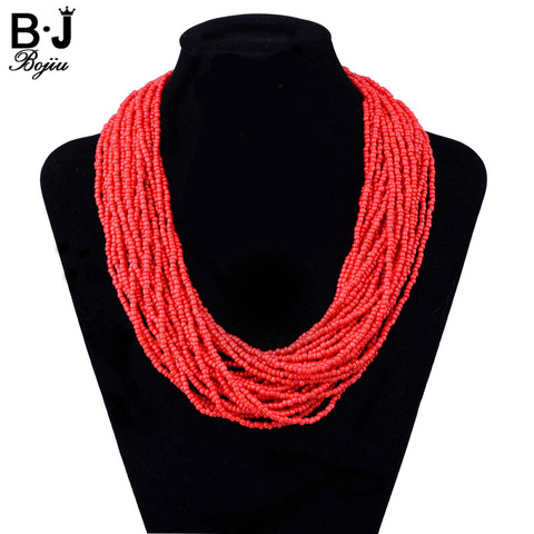 Bojiu Beaded Necklace Fashion Jewelry Handmade Bohemia Seed Bead Layer Necklace Woman Beads For Women Statement Necklace NKS199 ► Photo 1/6